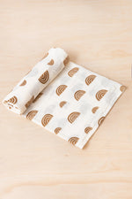 Organic Swaddle | IVORY + UMBER Rainbow