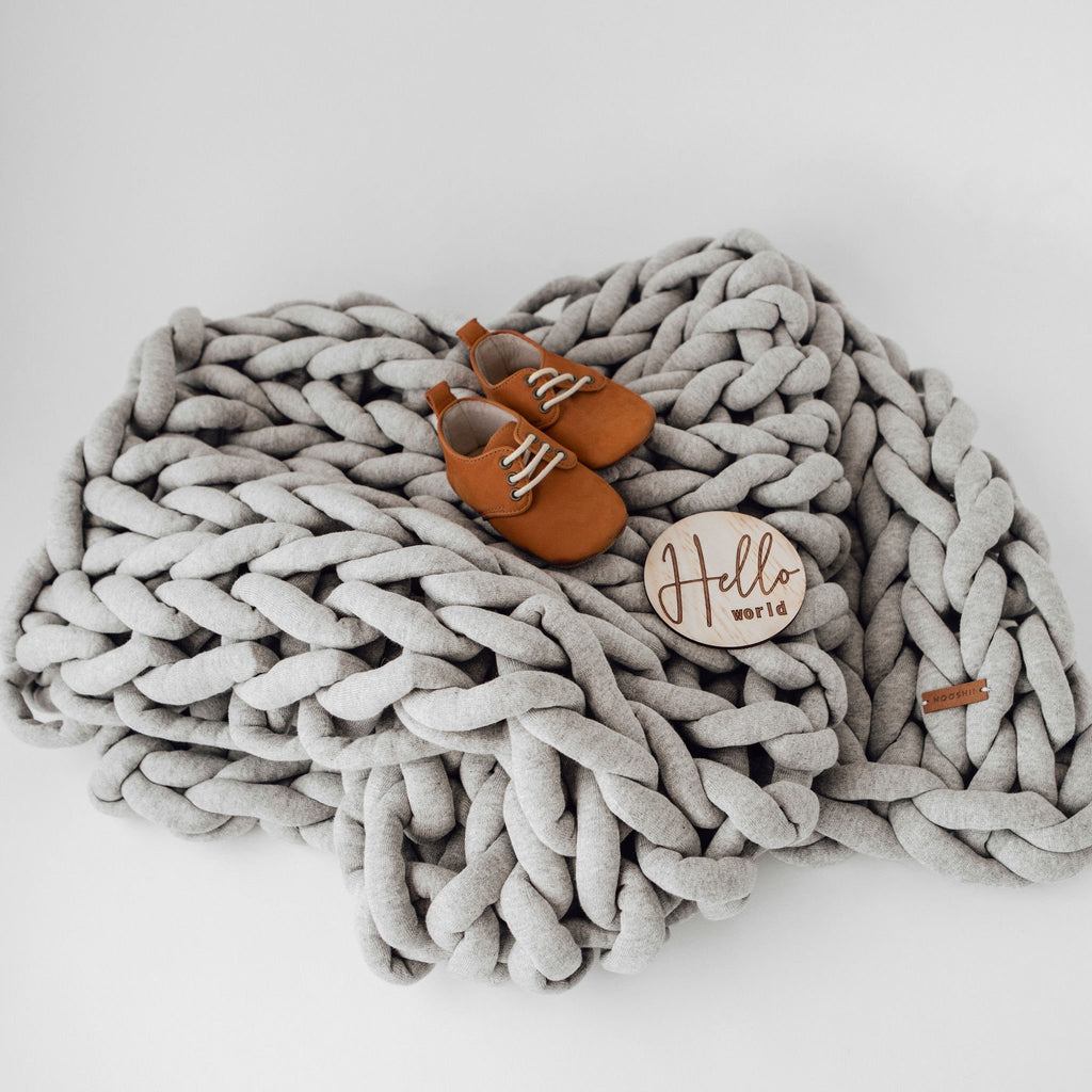 Chunky Cot Throw | GREY