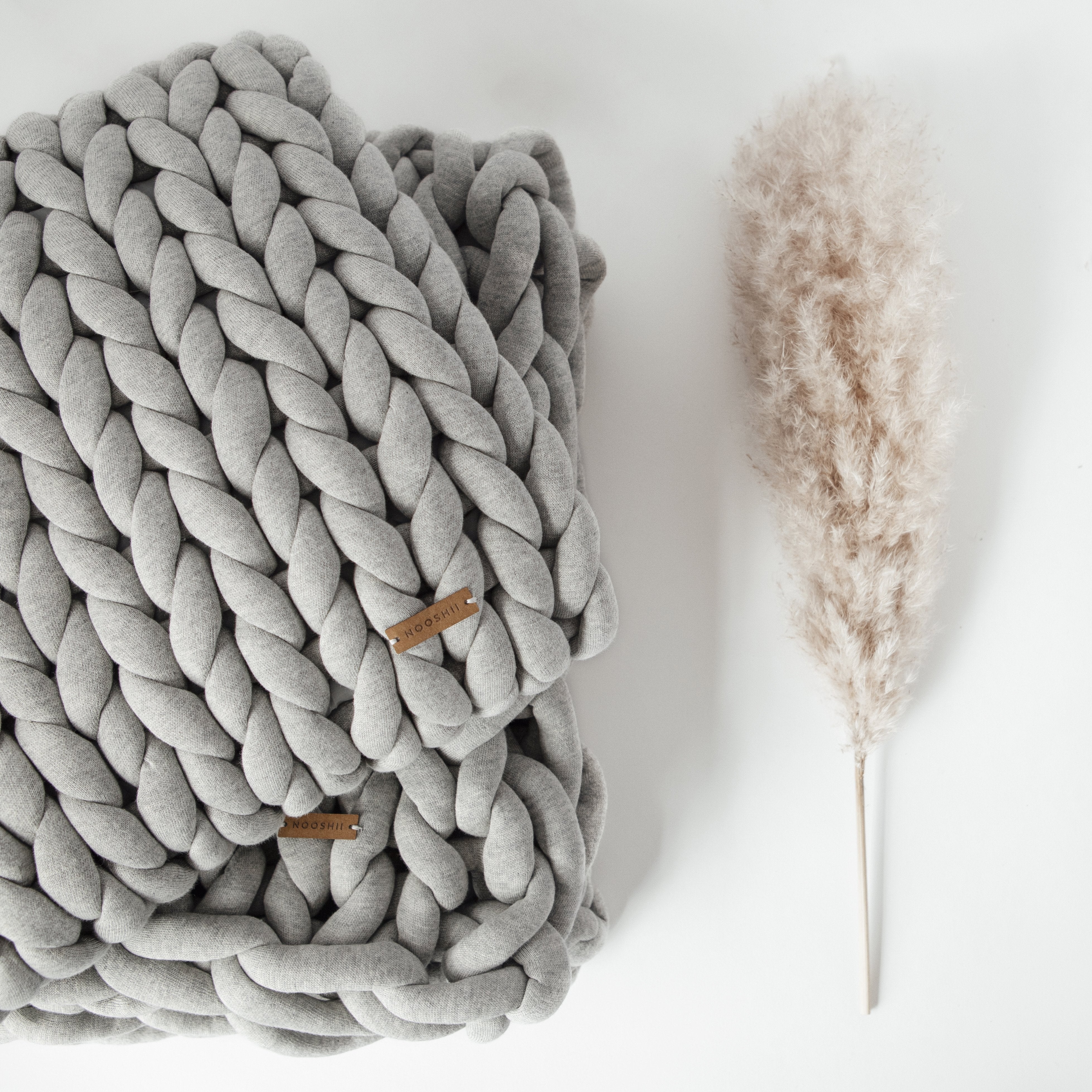 Chunky Cot Throw | GREY
