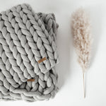 Chunky Cot Throw | GREY