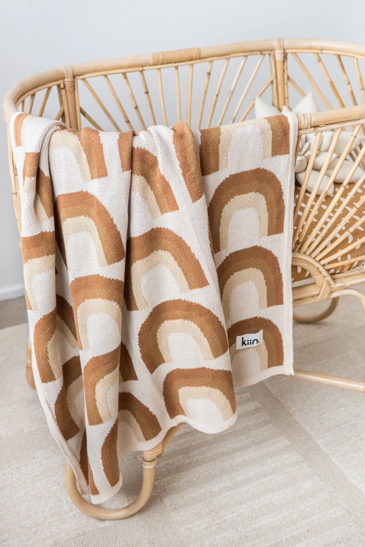 Organic Cotton Knitted Rainbow Blanket
