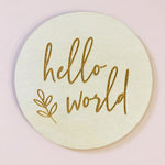 HELLO WORLD | Birth Announcement Plaque