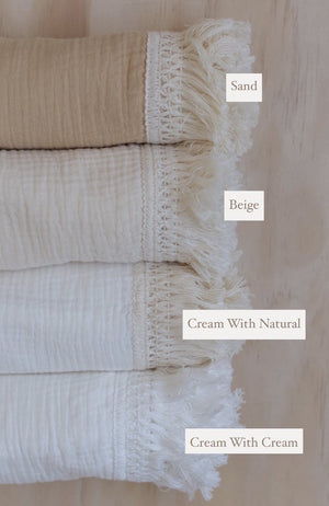 BEIGE | Fringe Swaddle