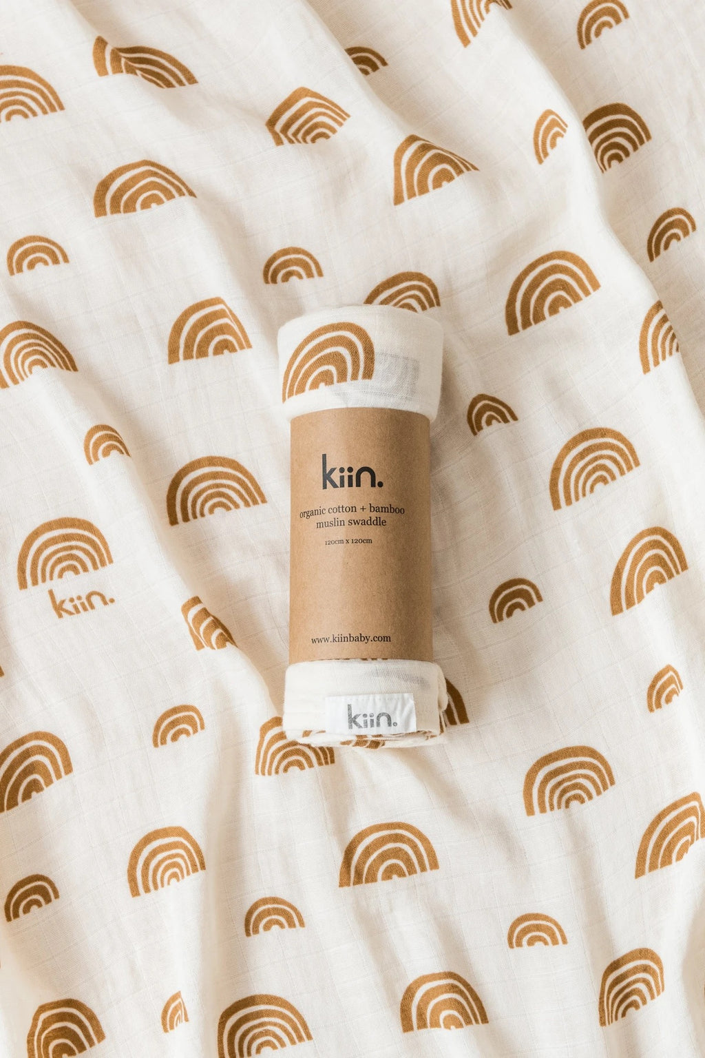 Organic Swaddle | IVORY + UMBER Rainbow