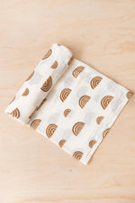 Organic Swaddle | IVORY + UMBER Rainbow
