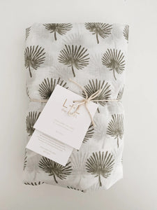 Fan Palm Fitted Cot Sheet