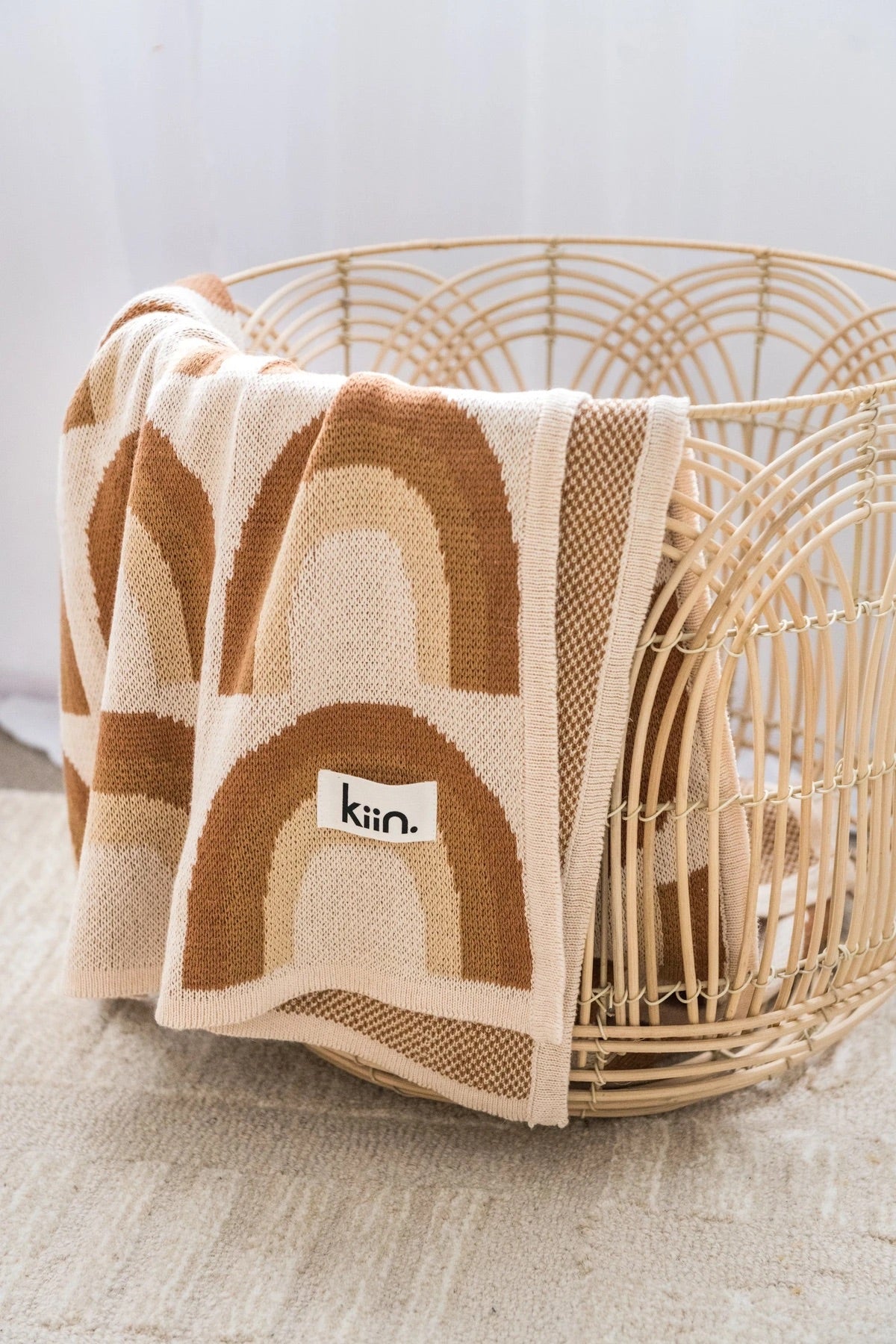 Organic Cotton Knitted Rainbow Blanket