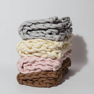 Chunky Cot Throw | GREY