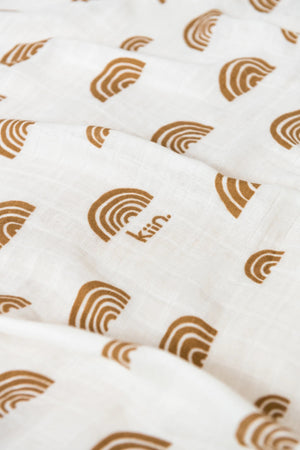 Organic Swaddle | IVORY + UMBER Rainbow