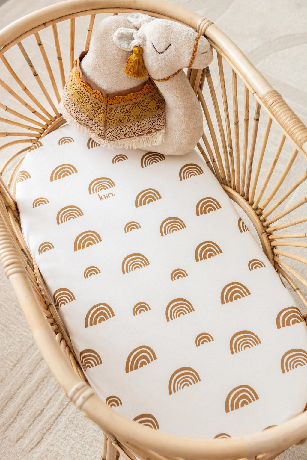 Organic Cotton + Bamboo Fitted Sheet | IVORY Rainbow