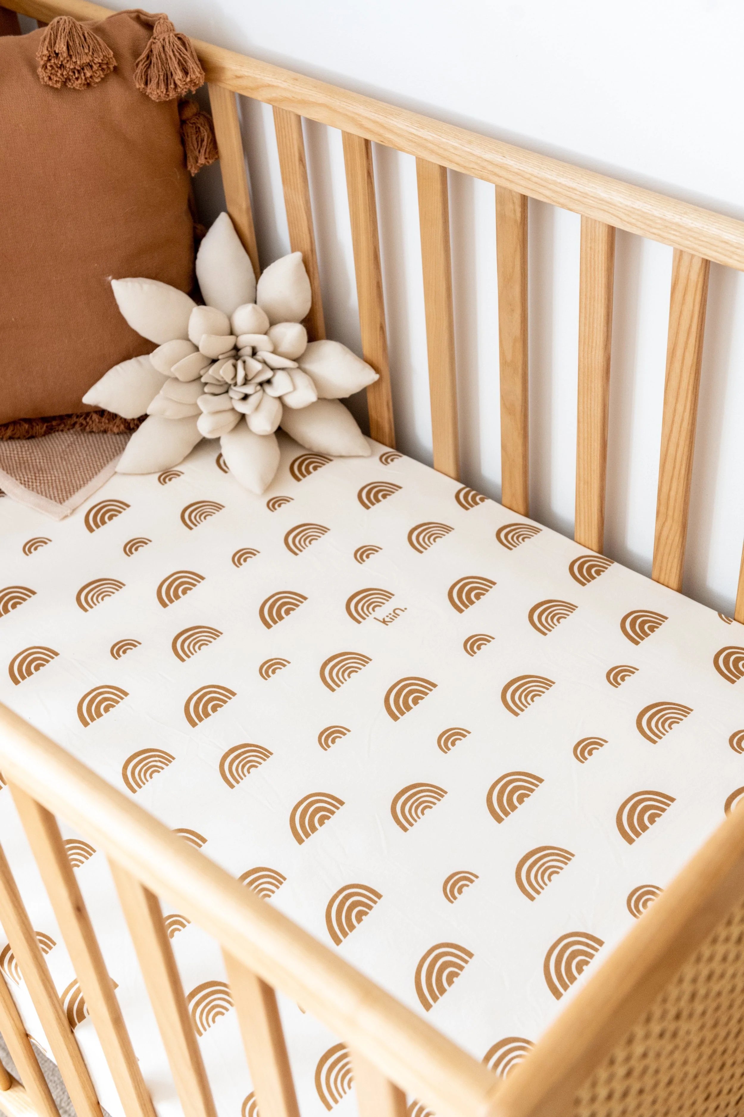 Organic Cotton + Bamboo Fitted Sheet | IVORY Rainbow