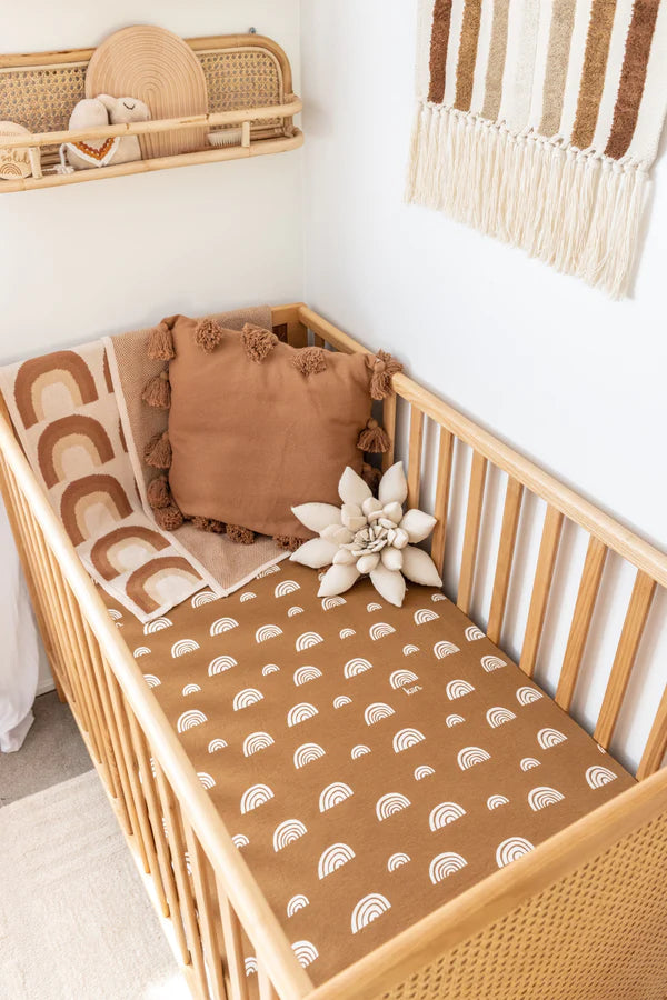 Organic Cotton + Bamboo Fitted Sheet | UMBER Rainbow