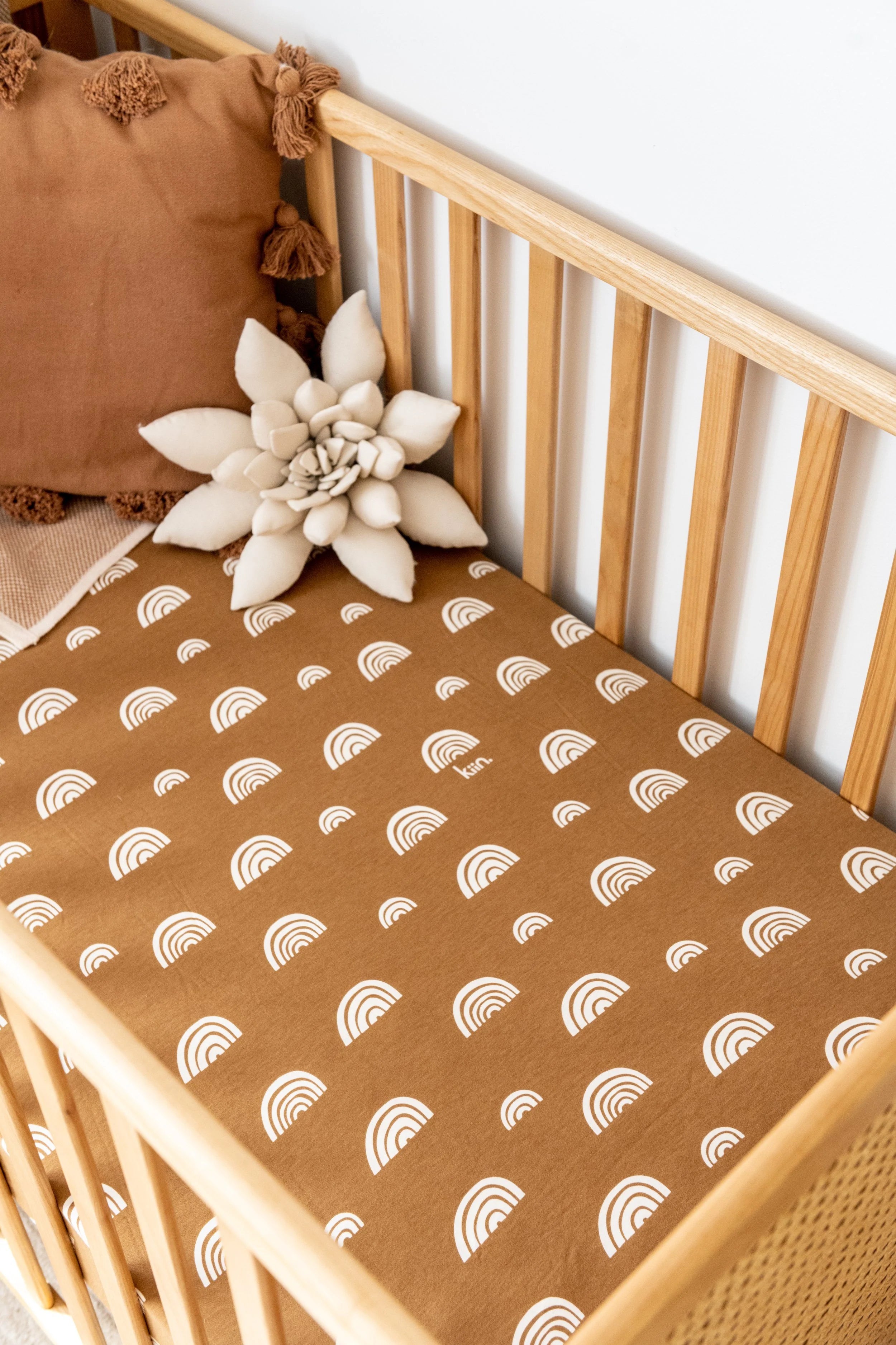Organic Cotton + Bamboo Fitted Sheet | UMBER Rainbow