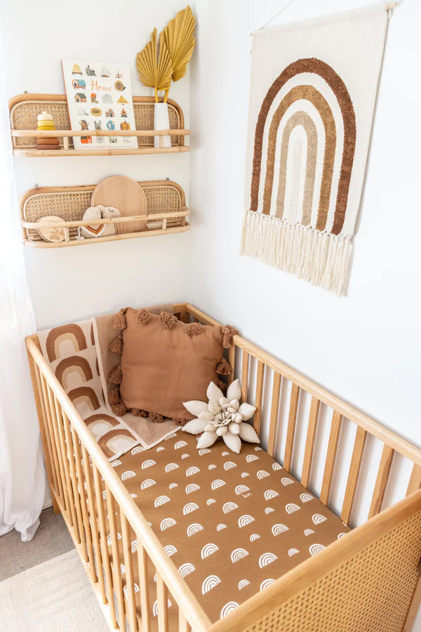 Organic Cotton + Bamboo Fitted Sheet | UMBER Rainbow