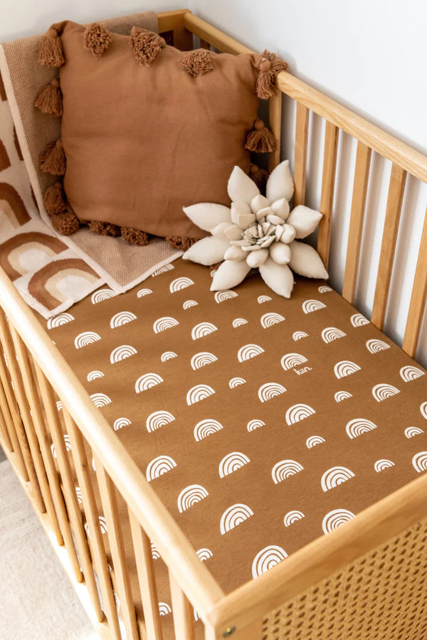 Organic Cotton + Bamboo Fitted Sheet | UMBER Rainbow