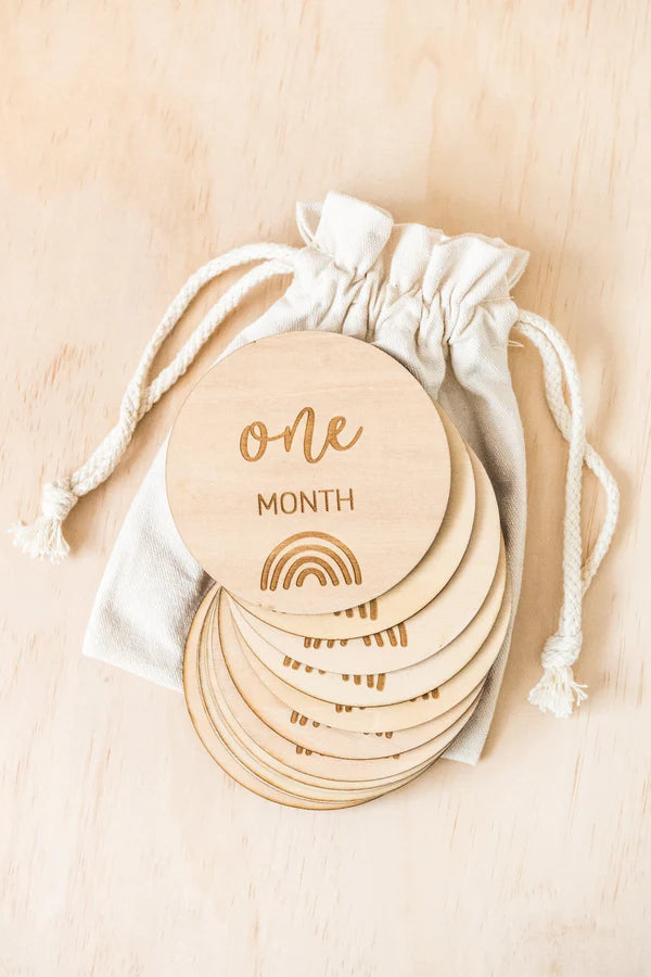 Baby Milestone Wooden Discs