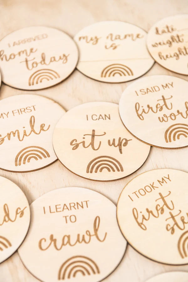 Baby Milestone Wooden Discs